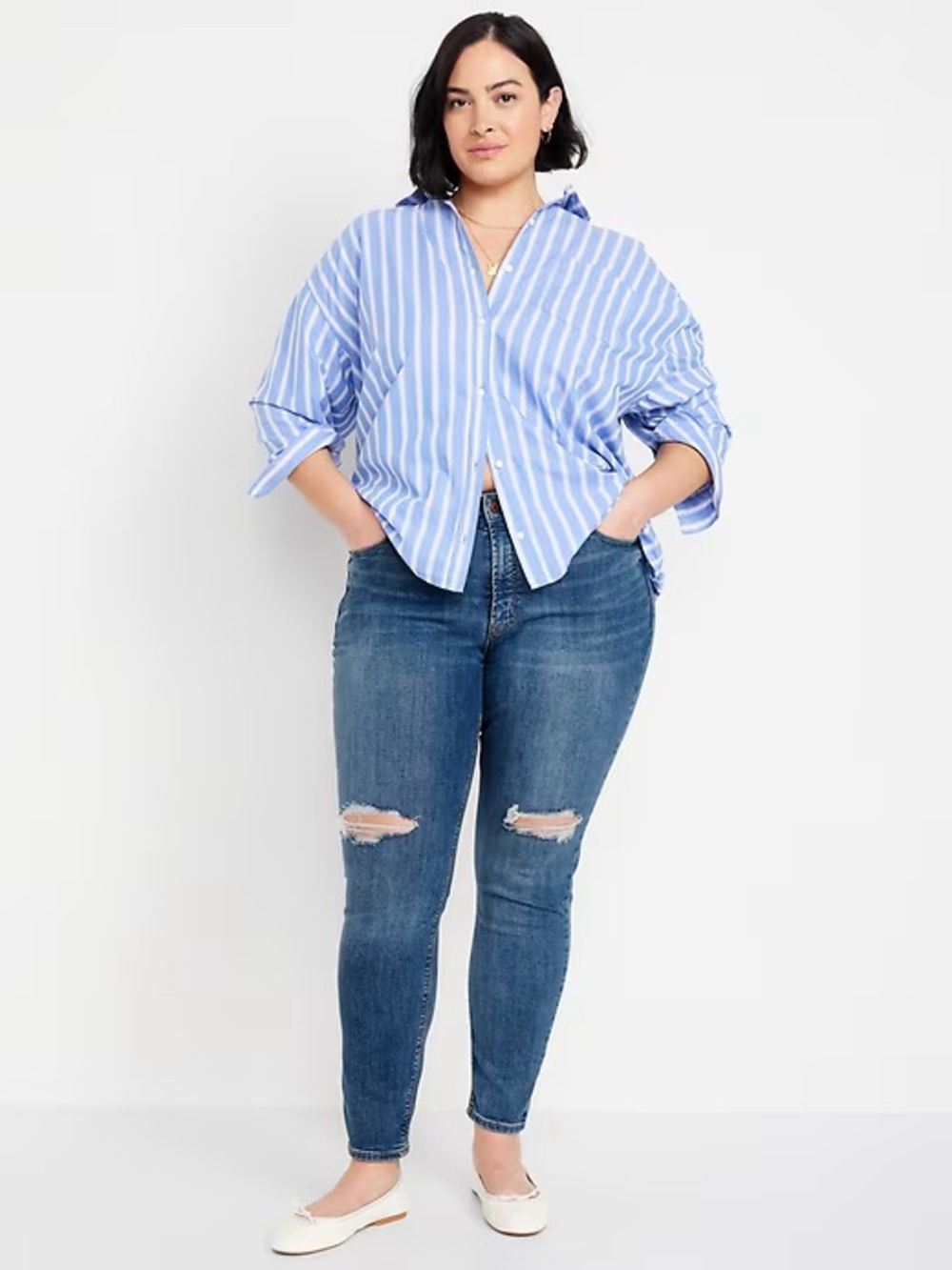 Old Navy Plus Size RockStar Blue Distressed Skinny Jeans
